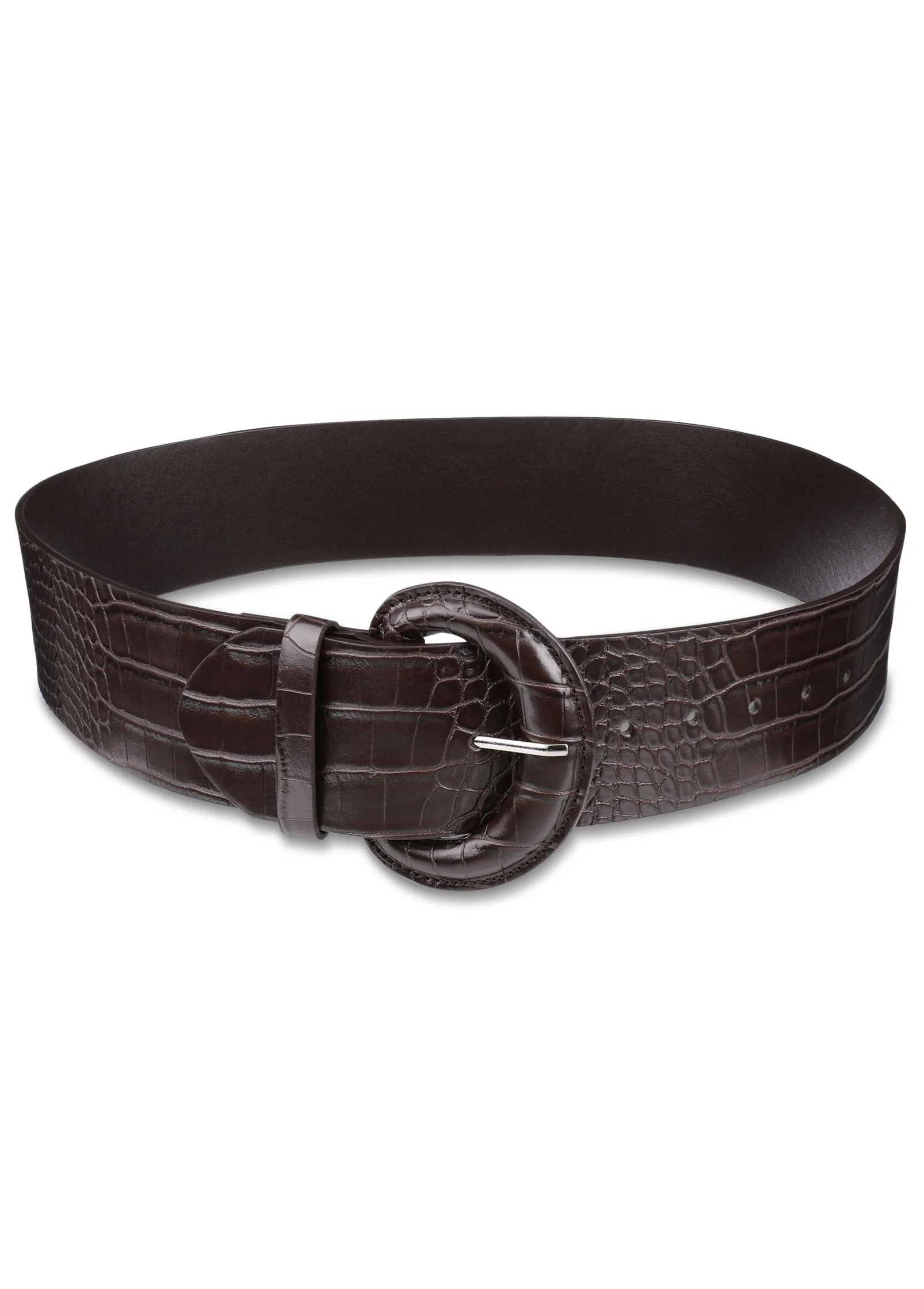 Faux croc wide belt - Brown sold by VENUS product image thumbnail 2