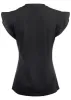 Ruffle Sleeve Tee - Black sold by VENUS