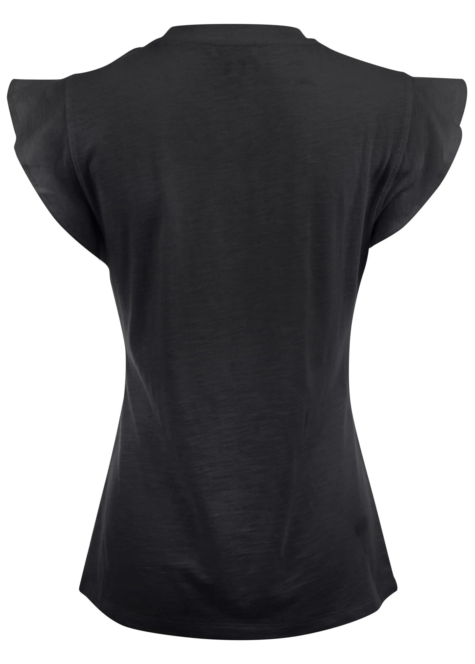 Ruffle Sleeve Tee - Black sold by VENUS product image thumbnail 4