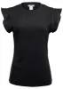 Ruffle Sleeve Tee - Black sold by VENUS