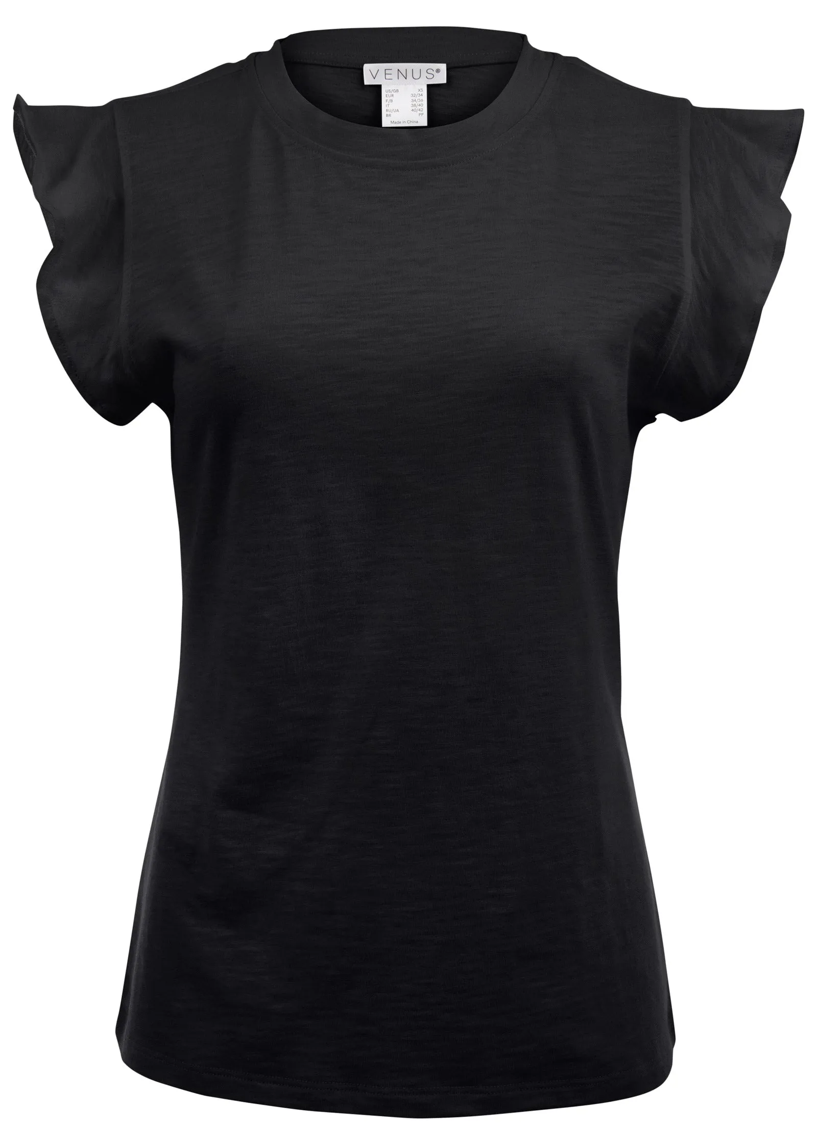 Ruffle Sleeve Tee - Black sold by VENUS product image thumbnail 3