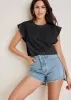 Ruffle Sleeve Tee - Black sold by VENUS
