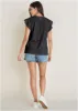 Ruffle Sleeve Tee - Black sold by VENUS