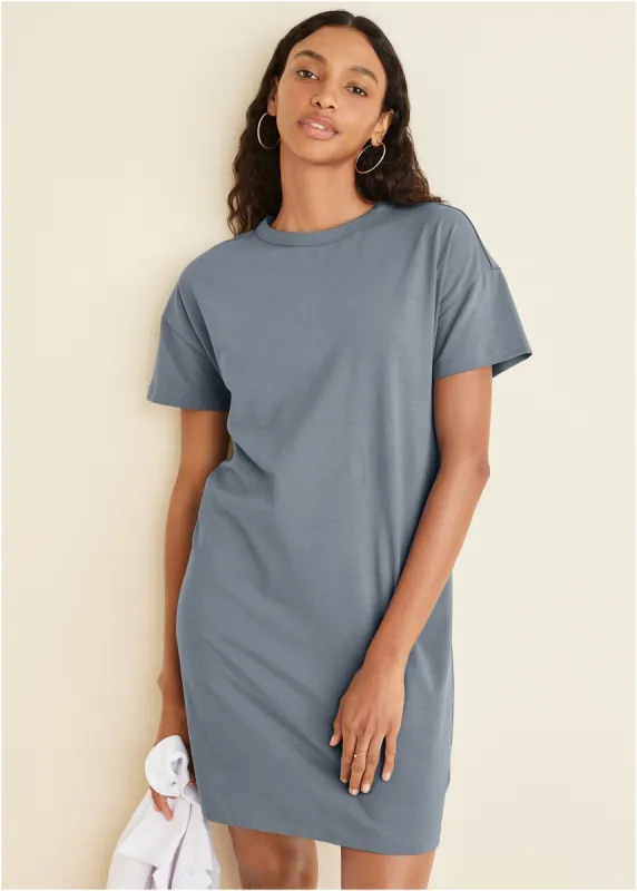 T-Shirt Dress - Seafog sold by VENUS