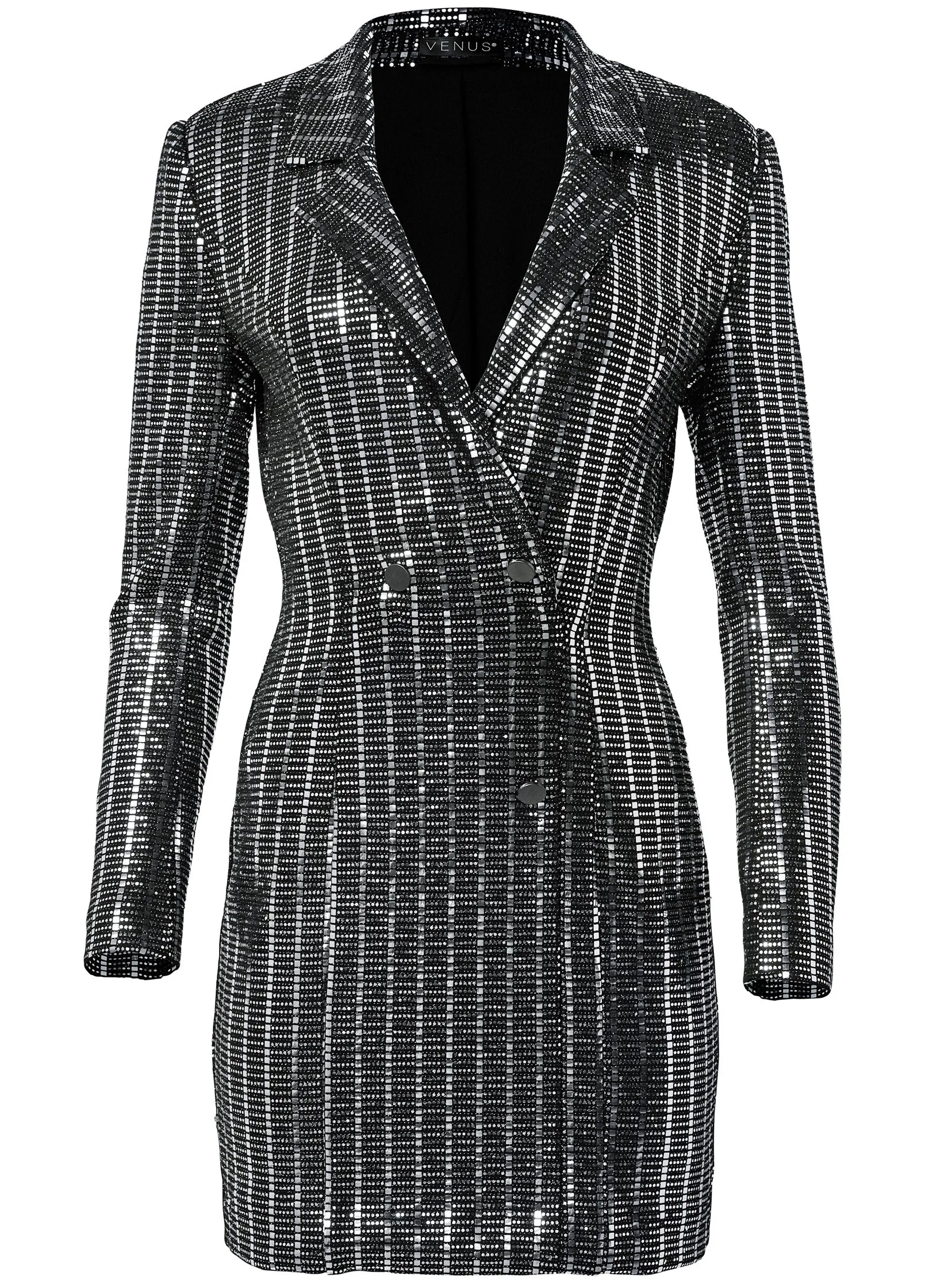 Sequin Blazer Mini Dress - Black Multi sold by VENUS product image thumbnail 5