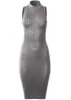 Ribbed Twist-Back Dress - Heather Grey sold by VENUS