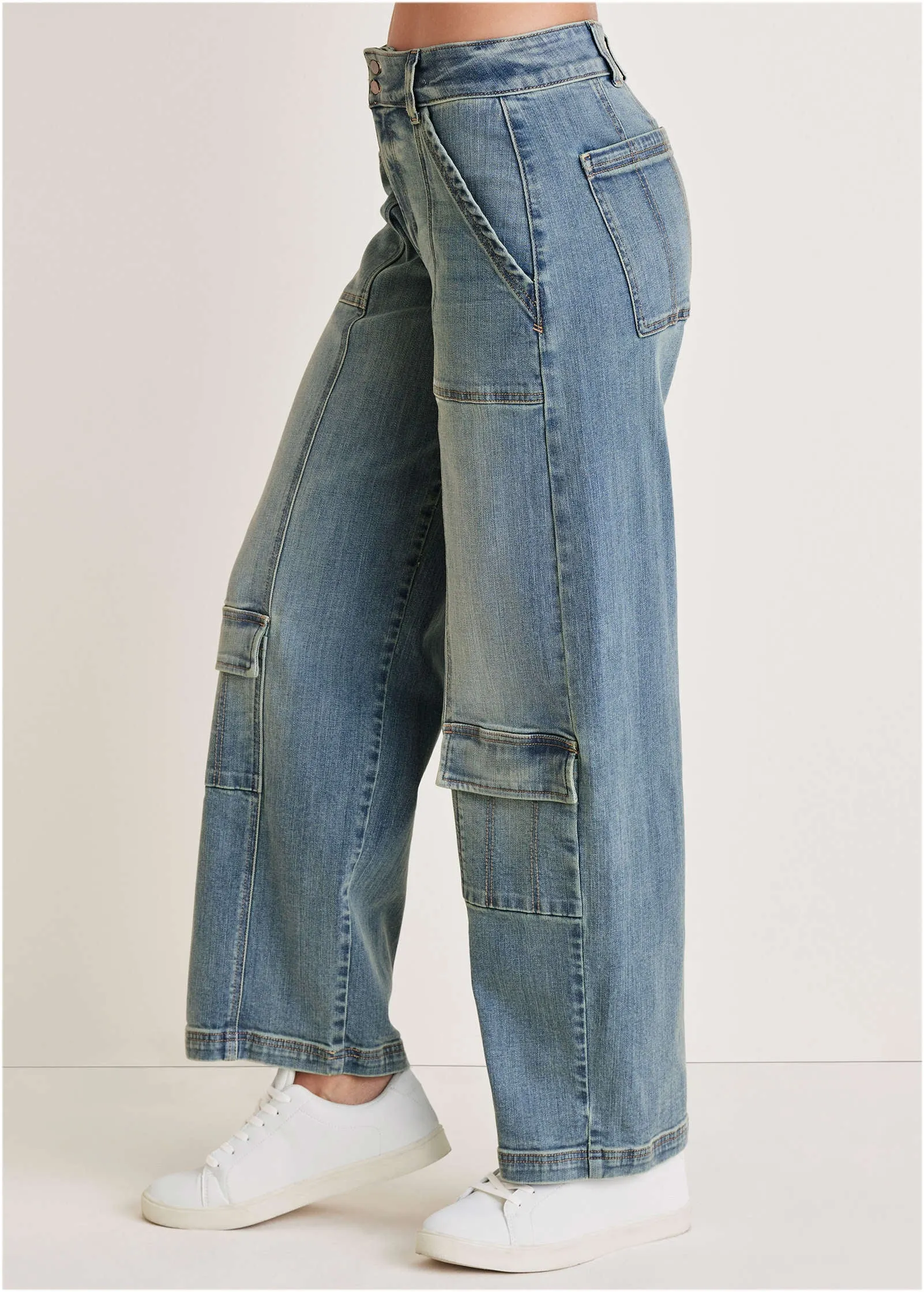 Cargo Wide Leg Jean - Light Wash sold by VENUS product image thumbnail 3