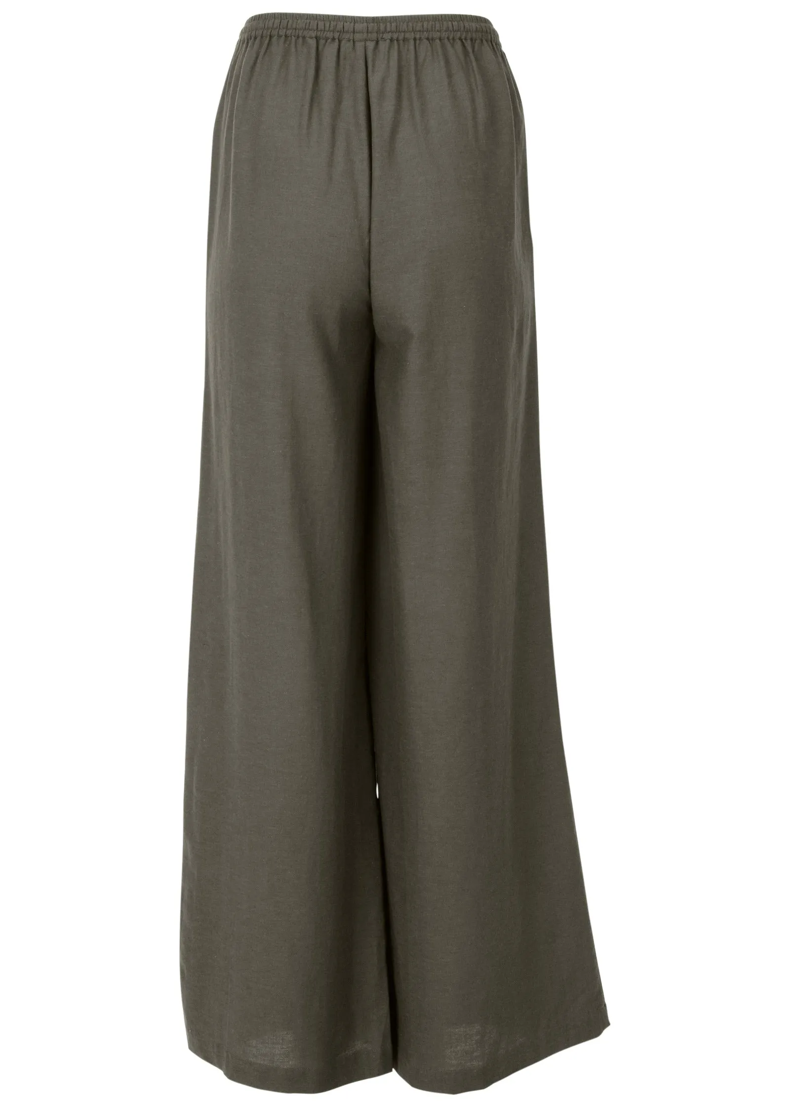 Cotton Linen Wide Leg Pants - Olive sold by VENUS product image thumbnail 5