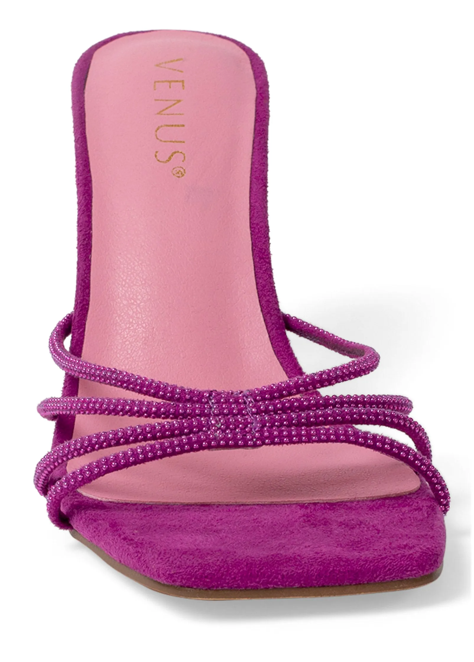 Strappy Kitten Heel Sandals - Dark Pink sold by VENUS product image thumbnail 3