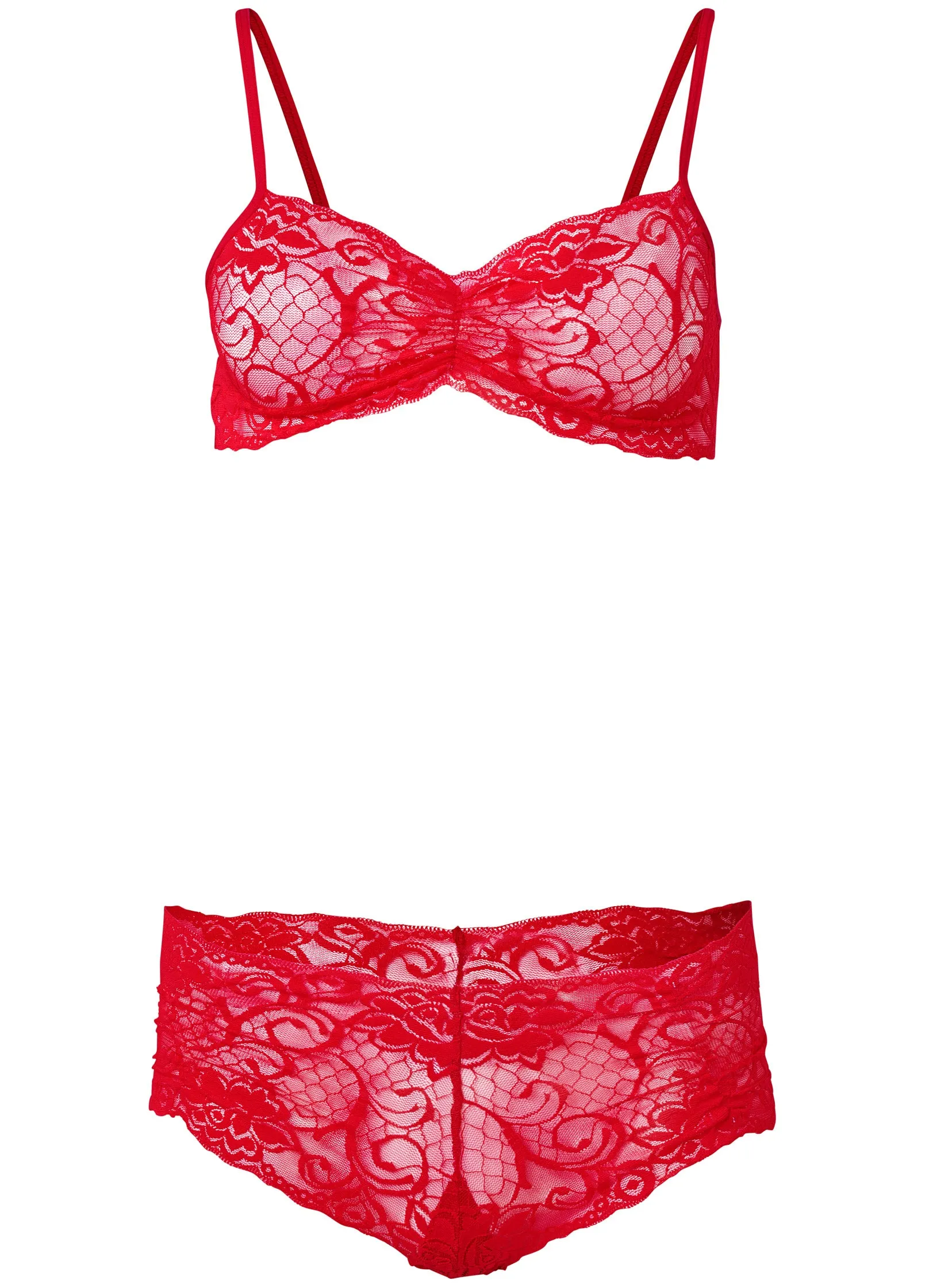 Lace Bralette And Panty Set - Red sold by VENUS product image thumbnail 5