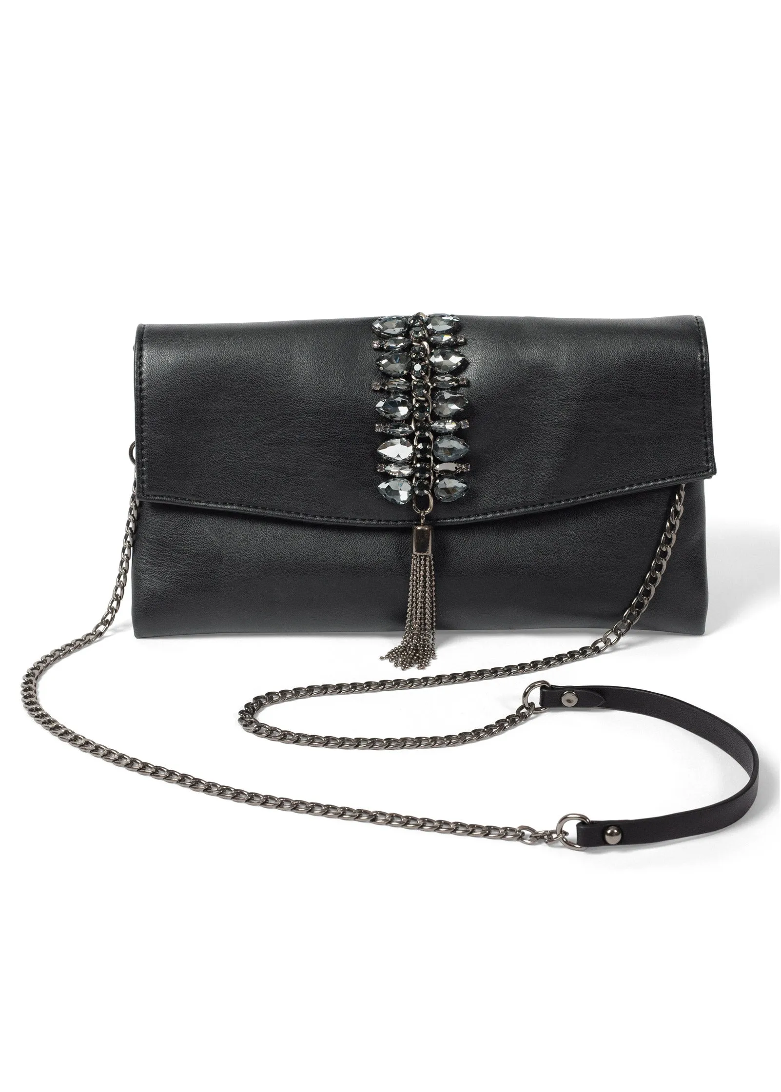 Embellished clutch - Black sold by VENUS