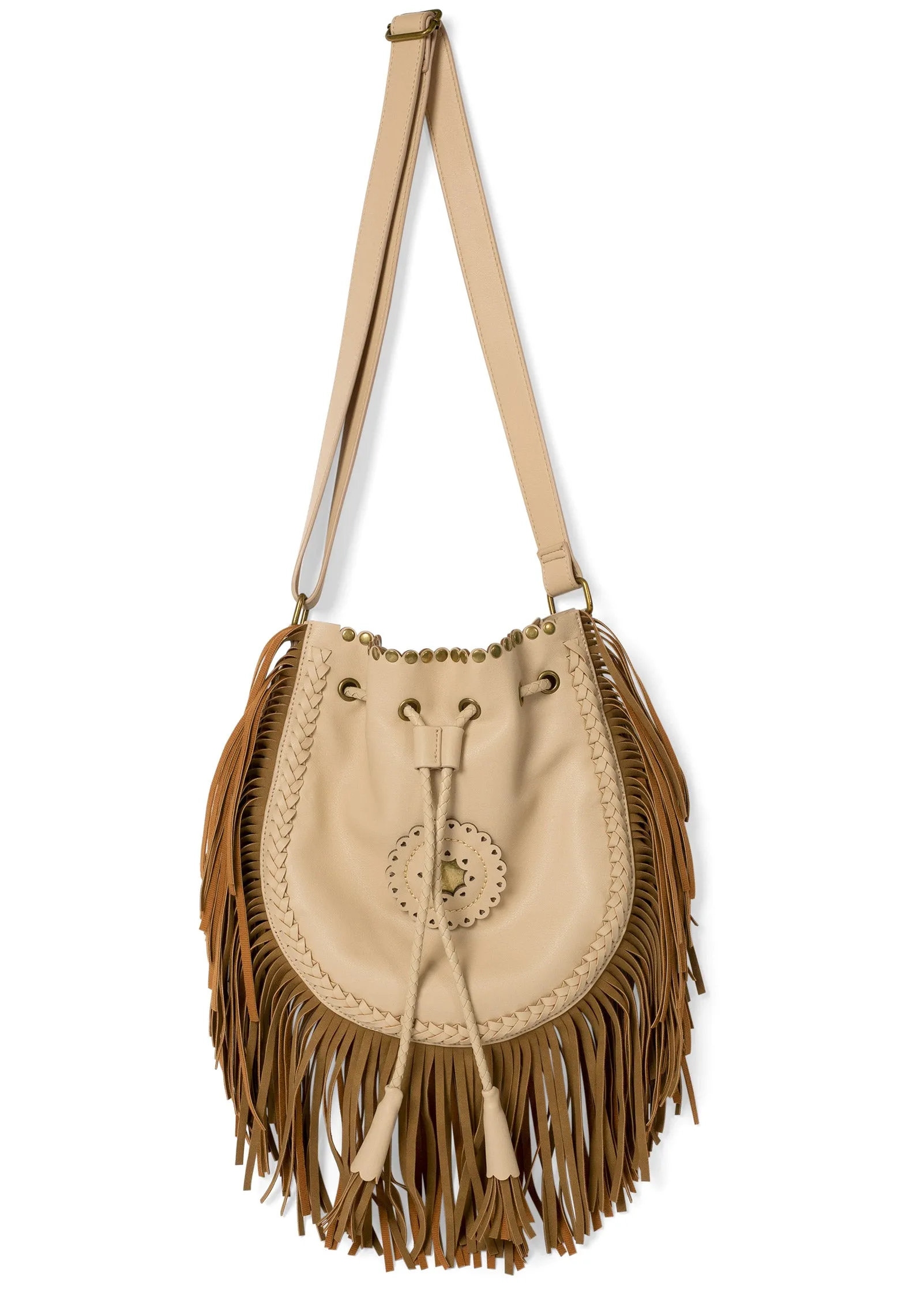 Fringe Crossbody Bag - Natural Multi sold by VENUS