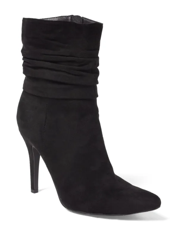 Slouchy Pointed Toe Booties - Black sold by VENUS