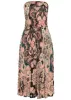 Strapless Midi Dress - Pink & Brown Multi sold by VENUS