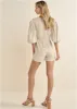 Linen Balloon Sleeve Romper - Natural sold by VENUS