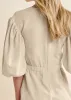 Linen Balloon Sleeve Romper - Natural sold by VENUS