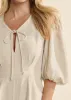 Linen Balloon Sleeve Romper - Natural sold by VENUS