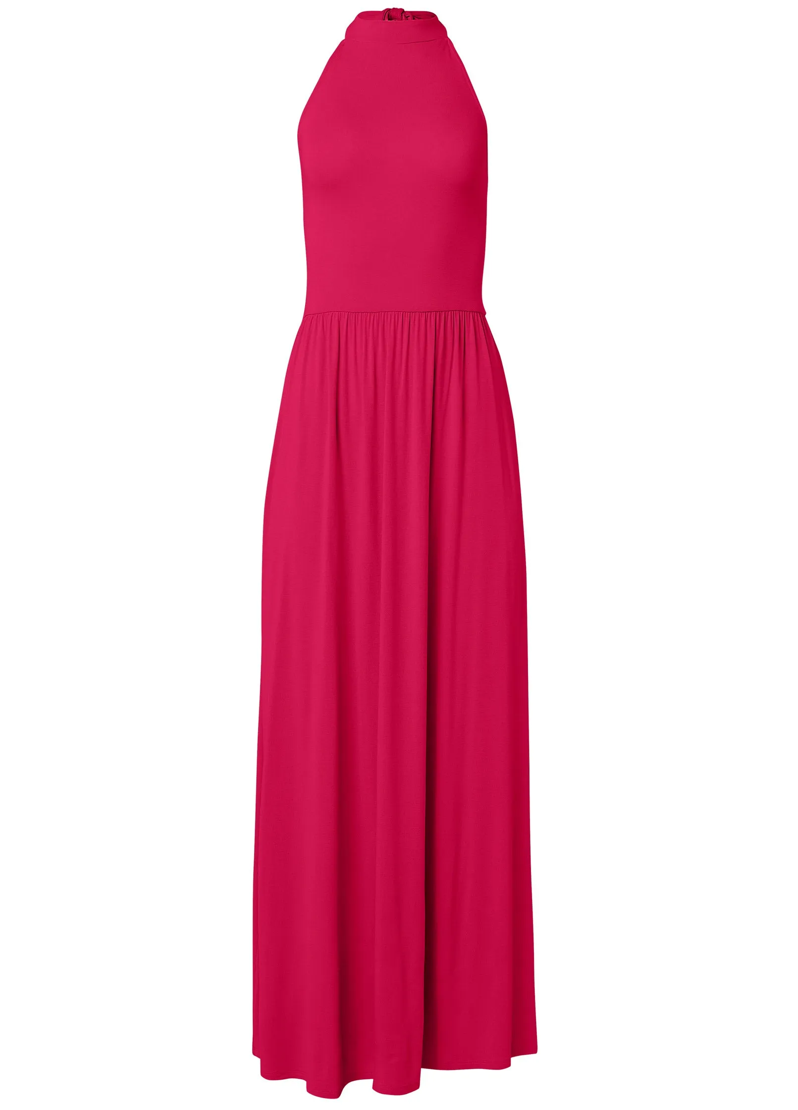 High Neck Maxi Dress - Dark Pink sold by VENUS product image thumbnail 3