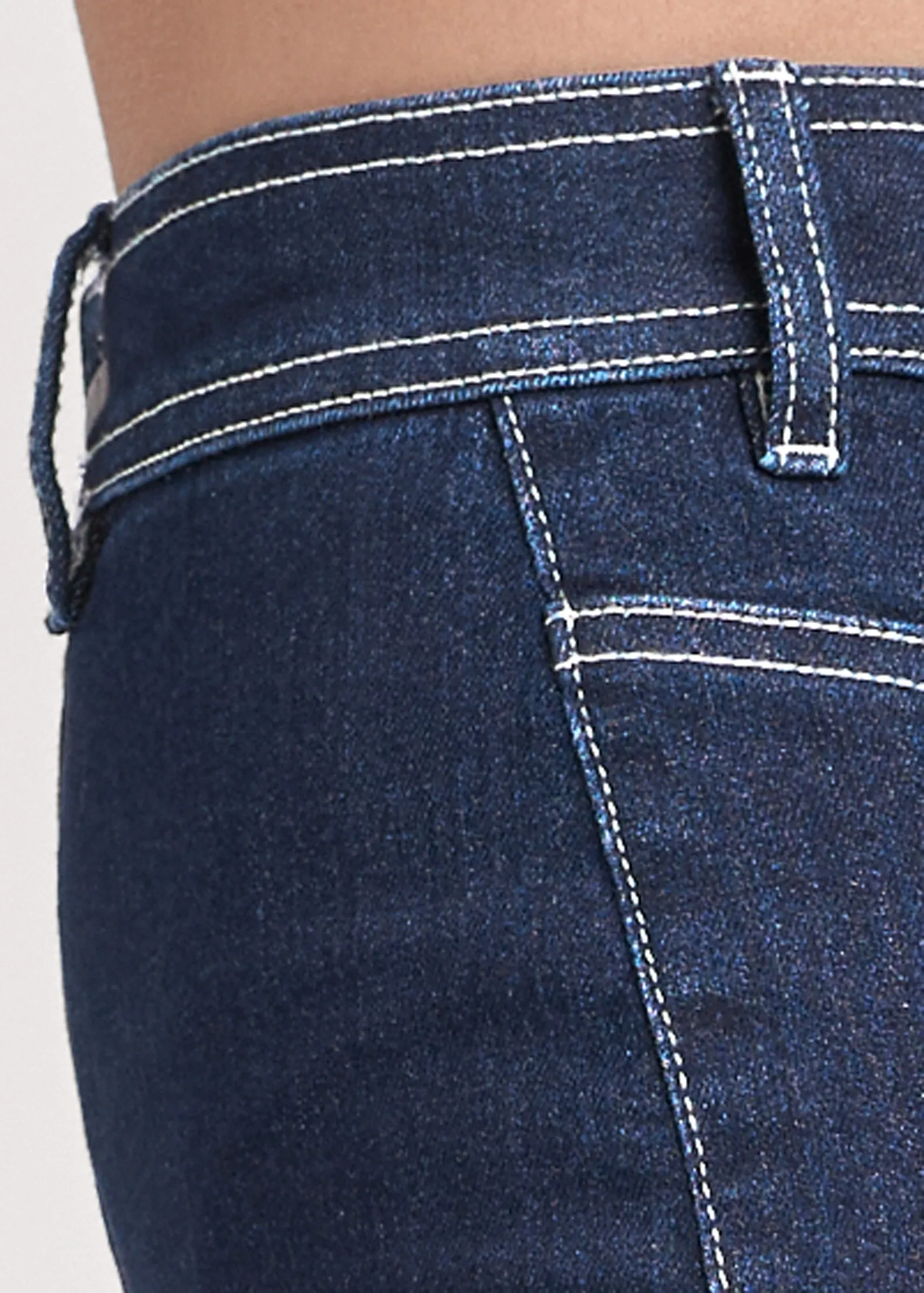 Wide Leg Frayed Flare Jeans - Dark Wash sold by VENUS product image thumbnail 5