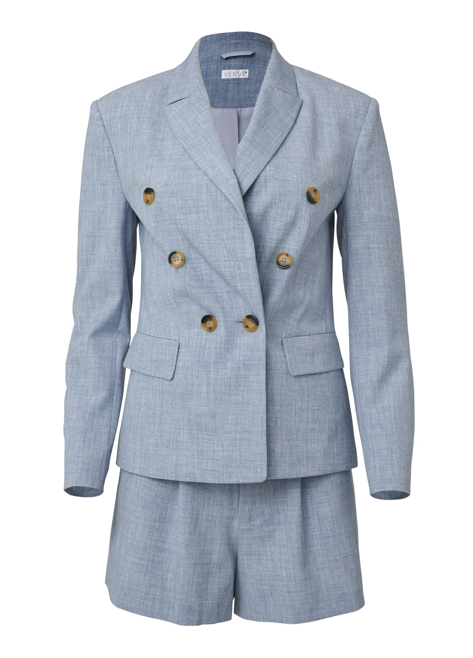 Melange Blazer Short Set - Medium Wash sold by VENUS product image thumbnail 5