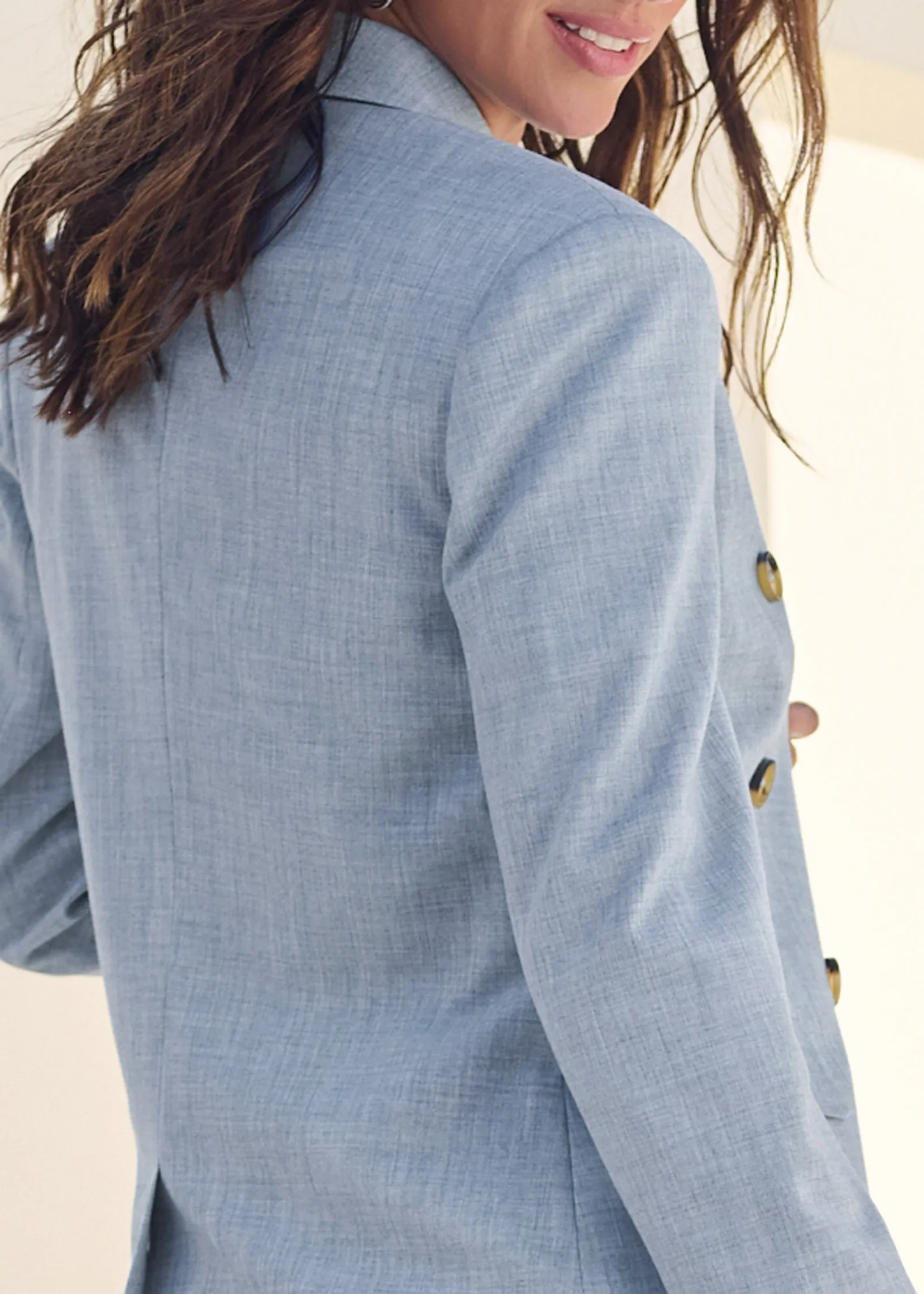 Melange Blazer Short Set - Medium Wash sold by VENUS product image thumbnail 4