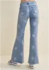 Mid-Rise Star Flare Jeans - Light Wash sold by VENUS