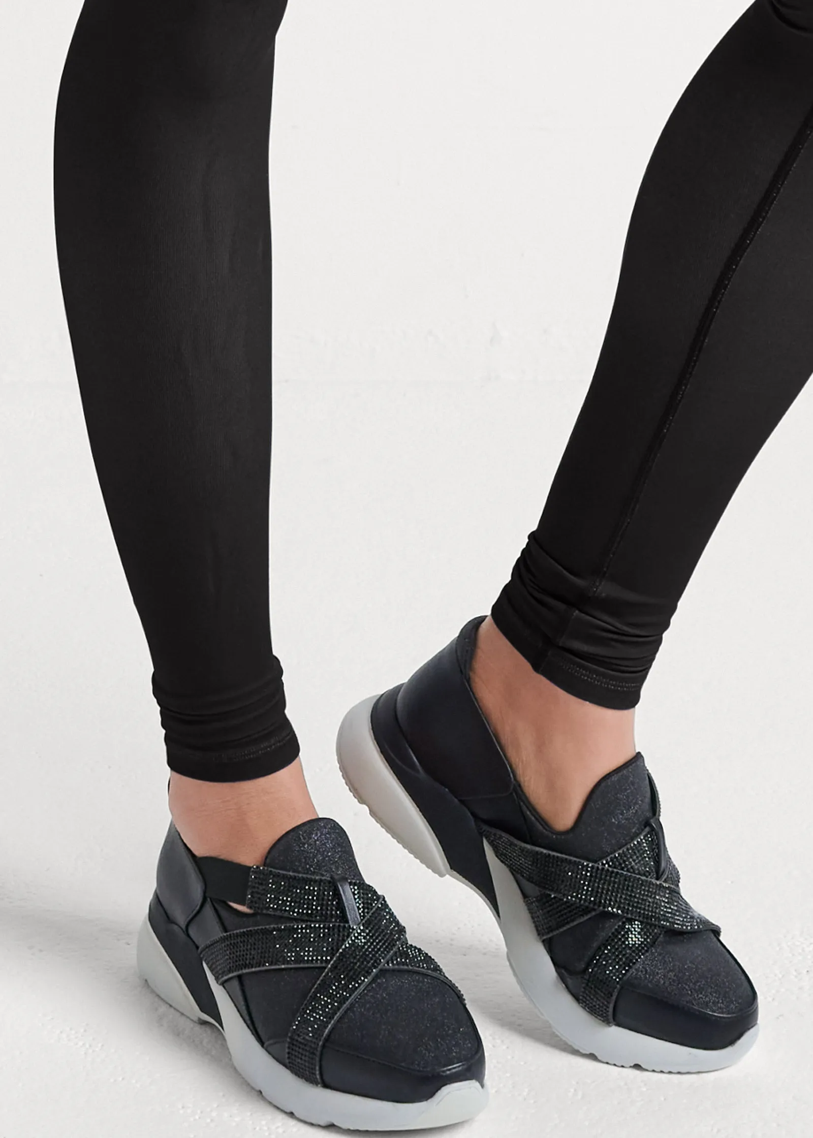 Glitter Wedge Sneakers - Black sold by VENUS product image thumbnail 5