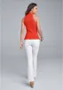 Smocked Mock-Neck Top - Orange sold by VENUS
