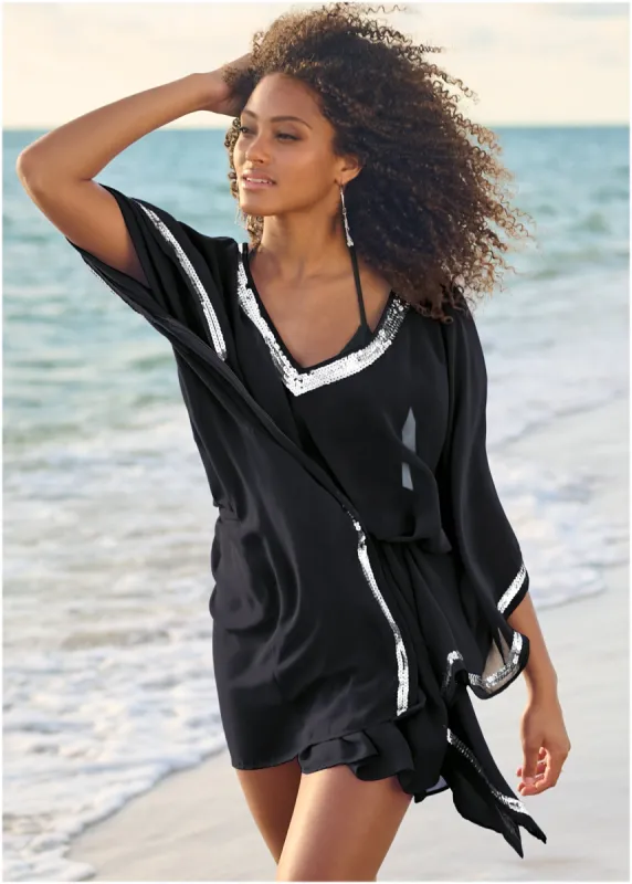 Sequin Tunic Cover-Up - Black Beauty sold by VENUS