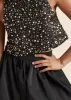 Sequin Mock-Neck Crop Top - Black & Gold sold by VENUS