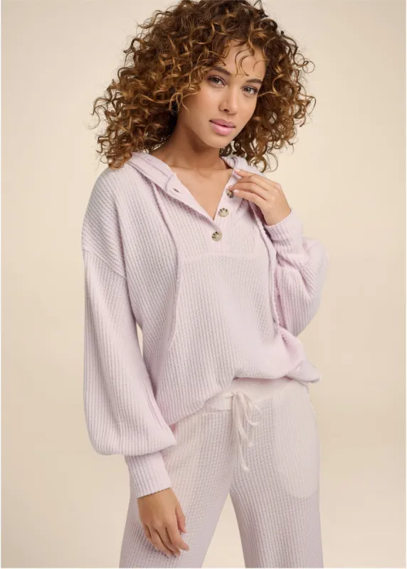 Brushed Waffle Hoodie - Mauve sold by VENUS