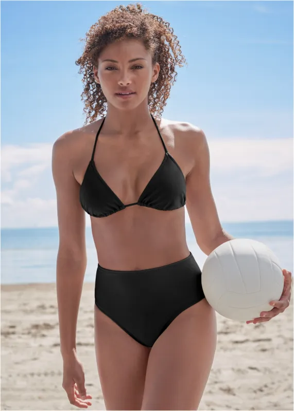 Ruffle Mid-Rise Bottom - Black Beauty sold by VENUS