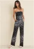 Strapless Printed Jumpsuit - Black & White sold by VENUS