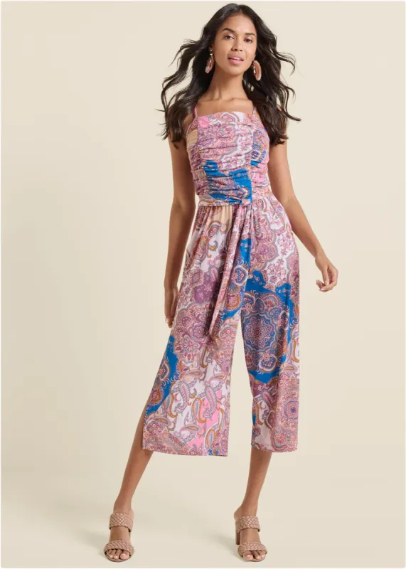 Paisley Print Jumpsuit - Pink Multi sold by VENUS