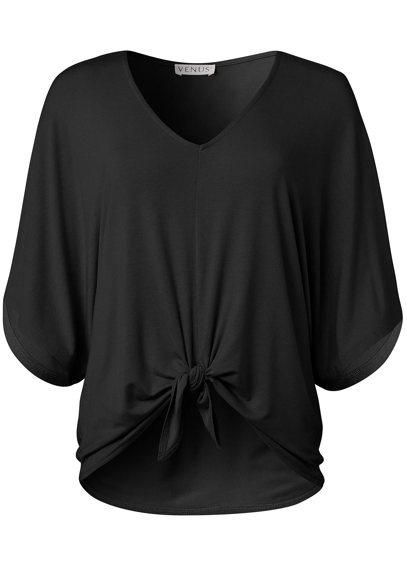 Knot Twist V-Neck Tee - Black sold by VENUS product image thumbnail 2