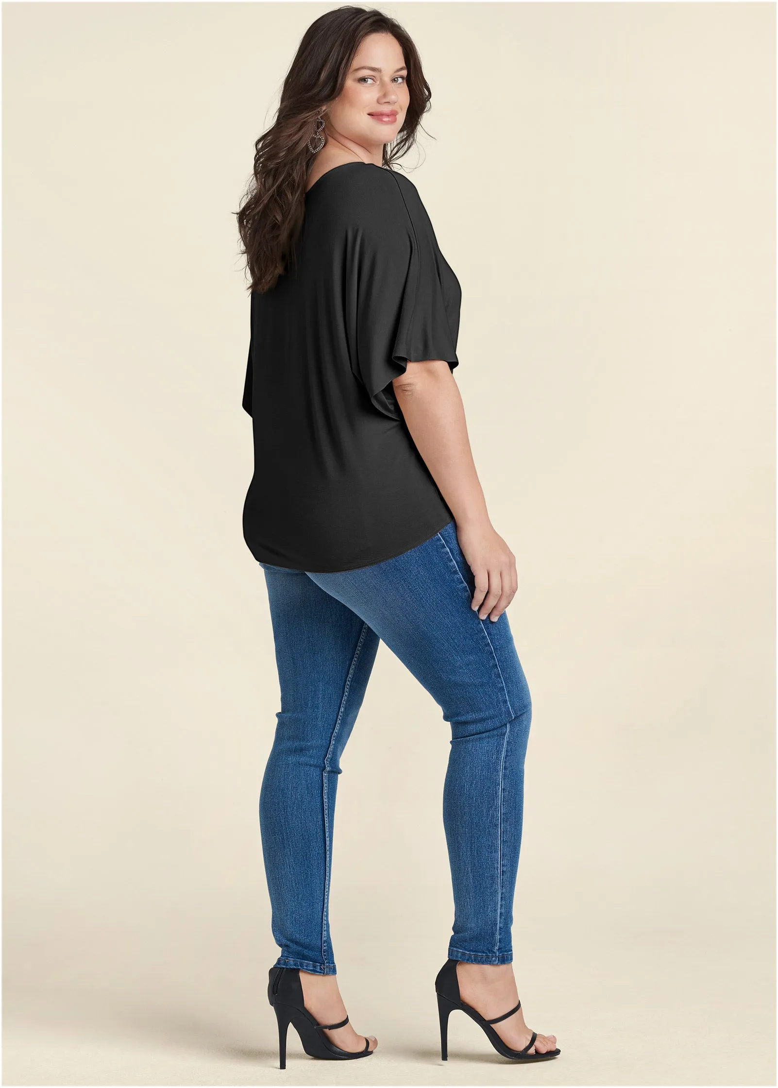 Knot Twist V-Neck Tee - Black sold by VENUS product image thumbnail 5