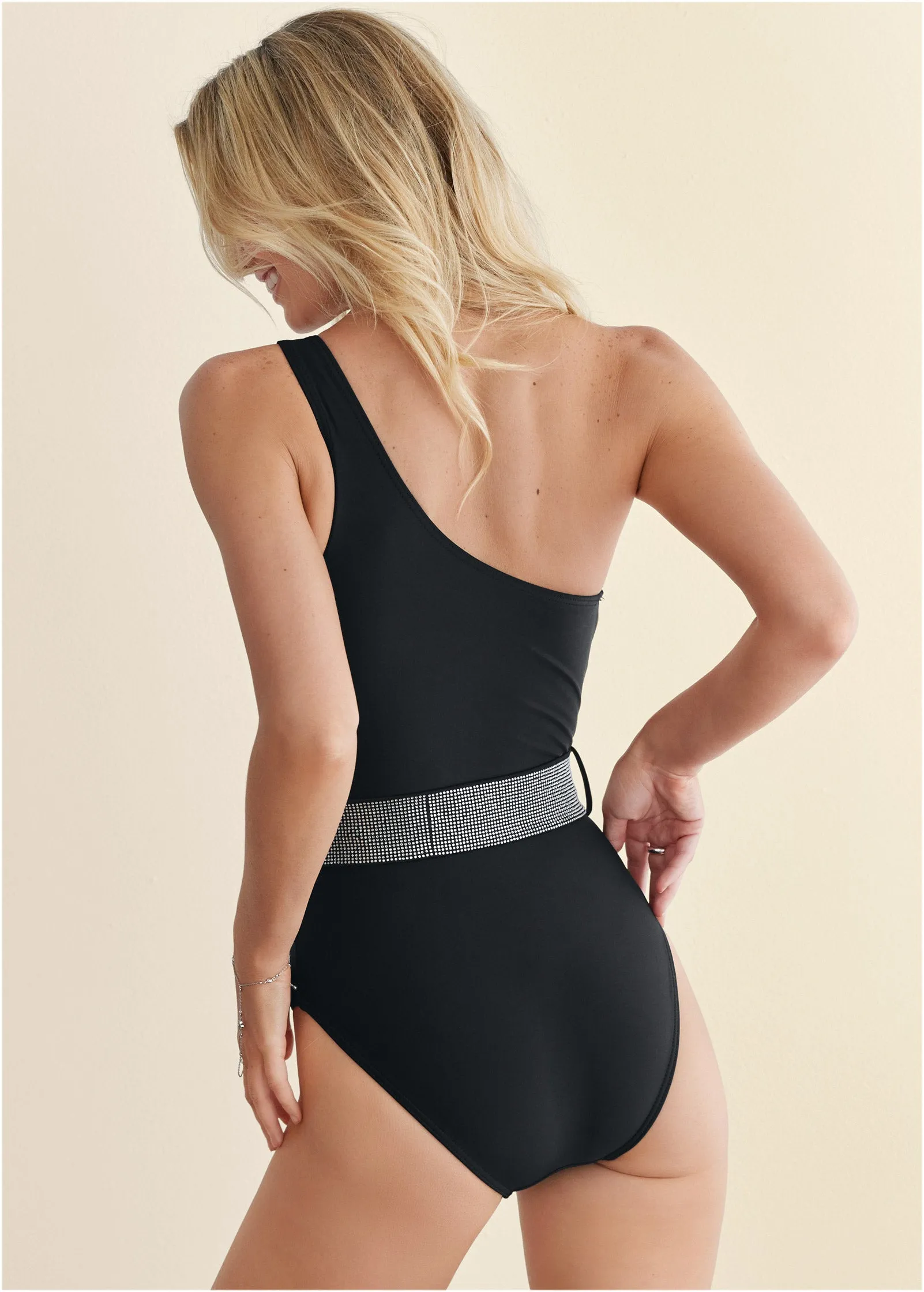 Belted Diamante One-Piece - Black Beauty sold by VENUS product image thumbnail 2