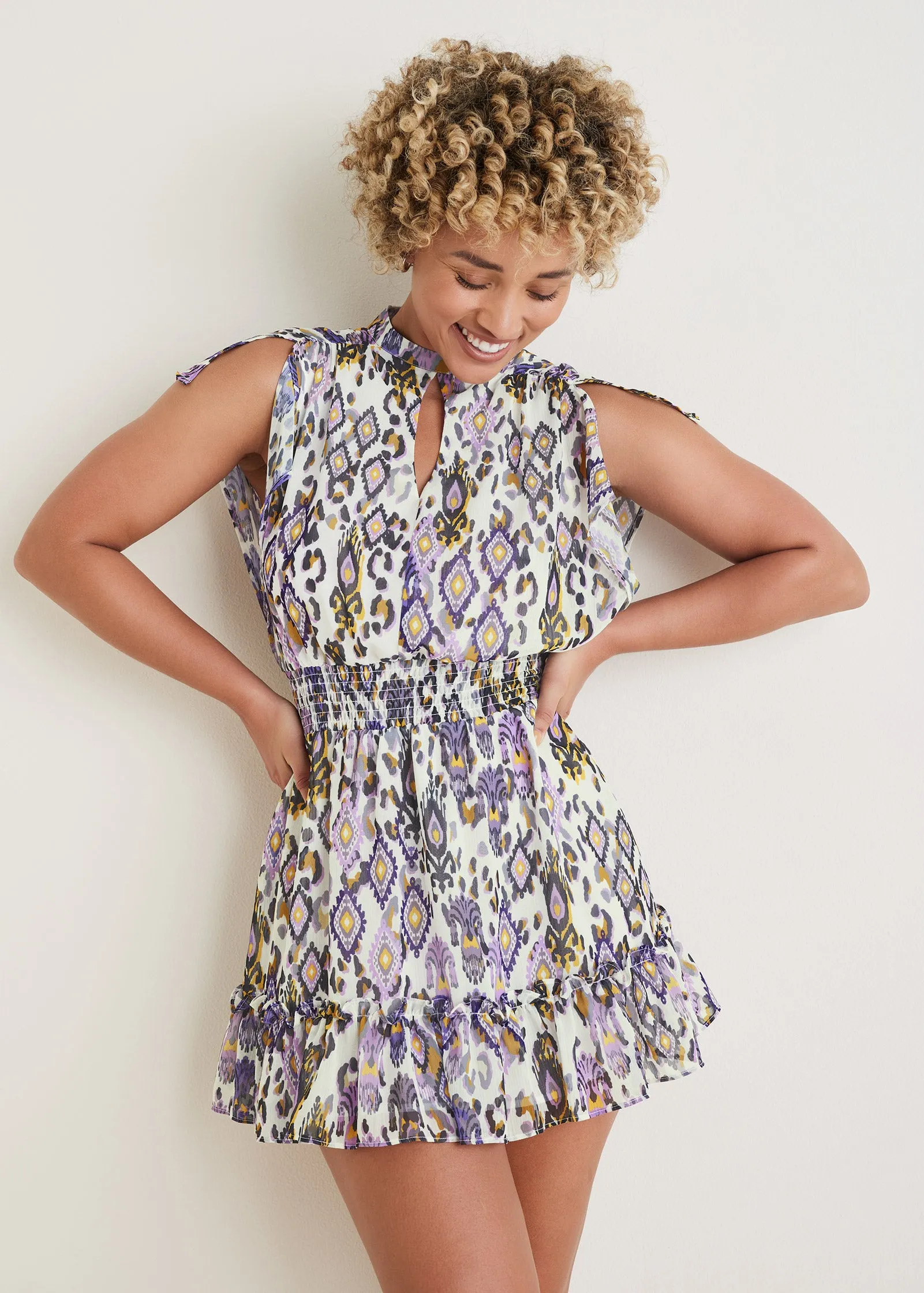 Crinkle Chiffon Dress - Desert Ikat sold by VENUS