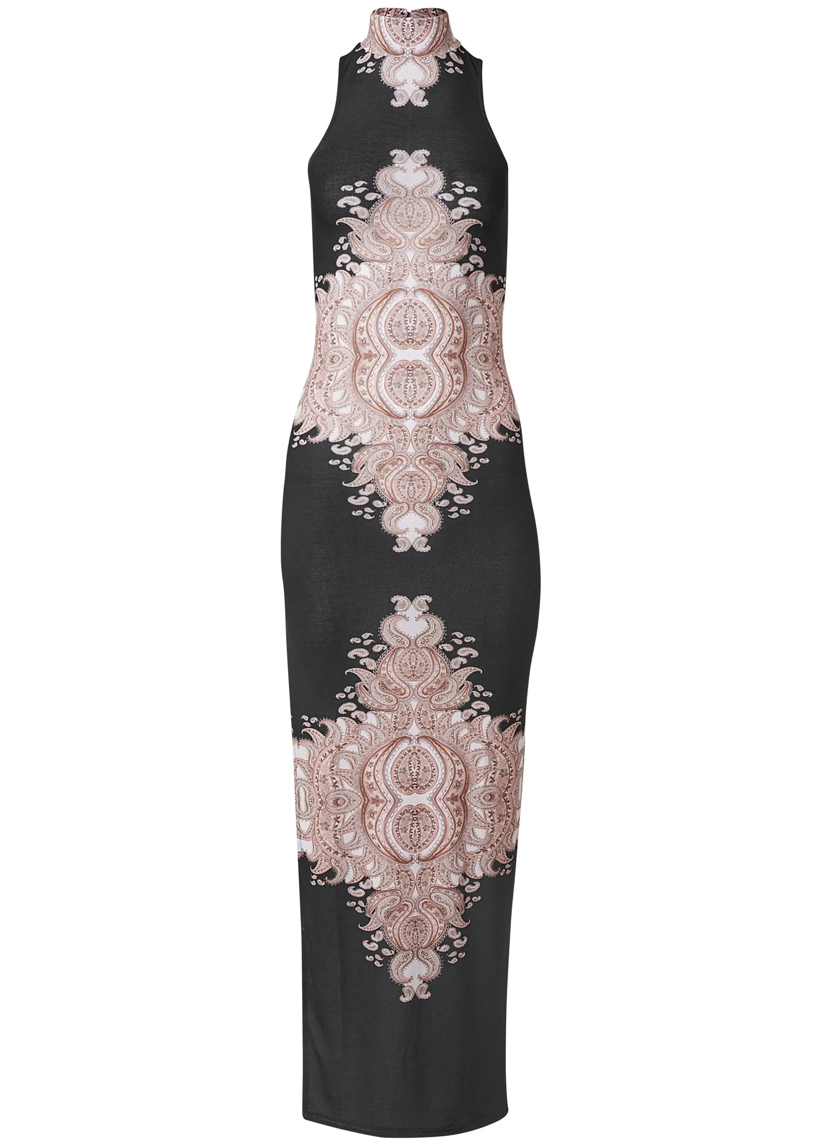 Printed Mock-Neck Dress - Black Multi sold by VENUS product image thumbnail 5