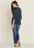 Roll Tab Sleeve Blouse - Navy sold by VENUS