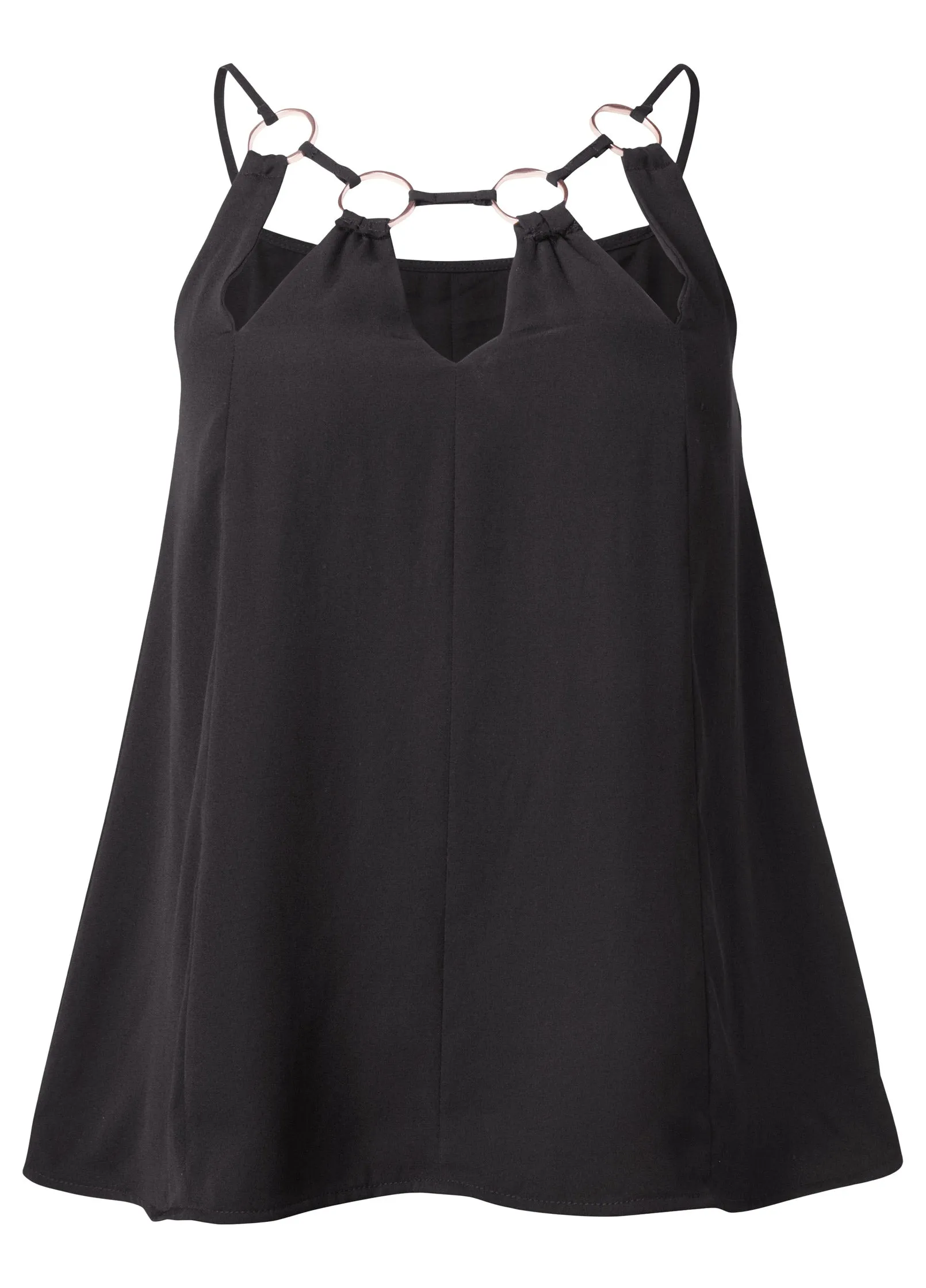 Sleeveless Ring Detail Top - Black sold by VENUS product image thumbnail 5