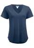 Cotton Slub V-Neck Tee - Dark Denim sold by VENUS