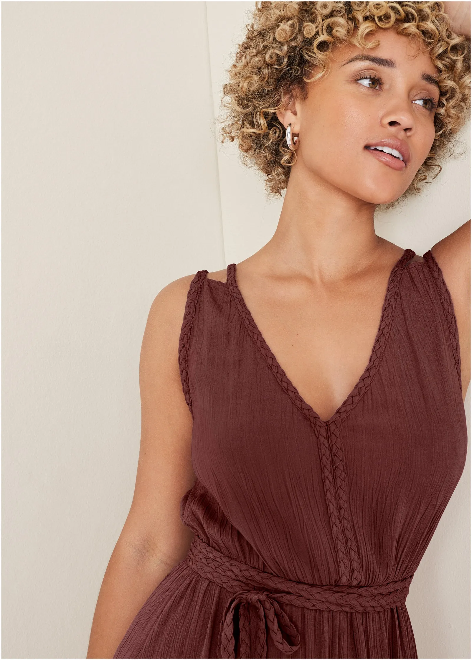 Braided Detail Maxi Dress - Auburn sold by VENUS product image thumbnail 3