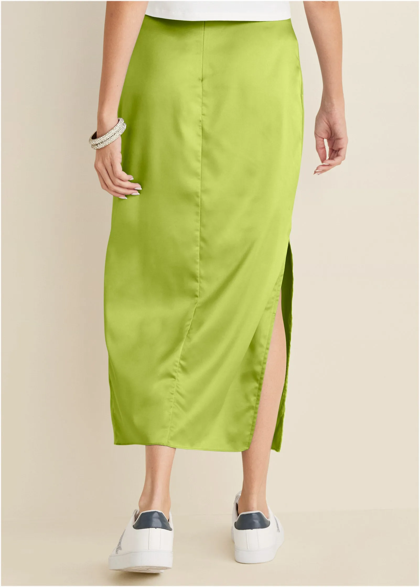 Midi Slip Skirt - Lime sold by VENUS product image thumbnail 2