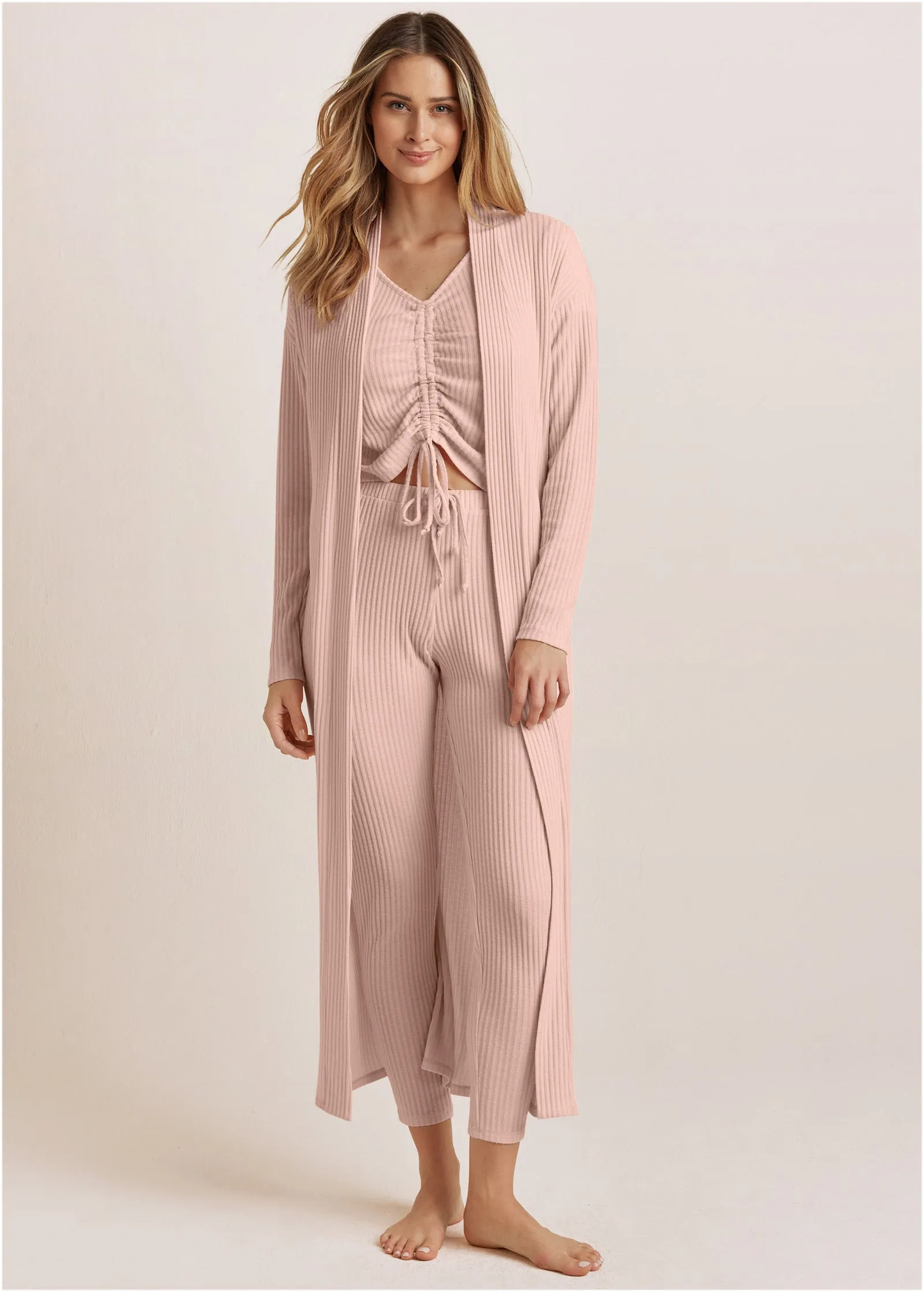 Ribbed 3 Piece Set - Peach sold by VENUS