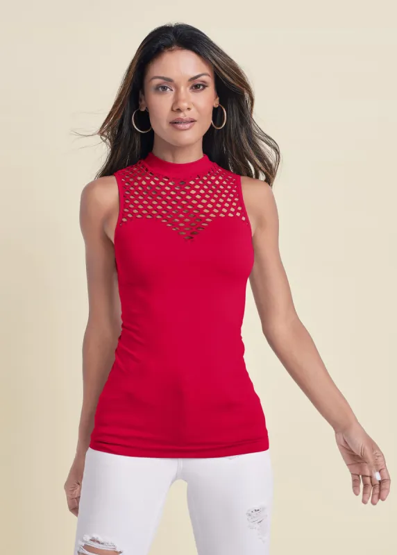 Sleeveless Seamless Top - Red sold by VENUS