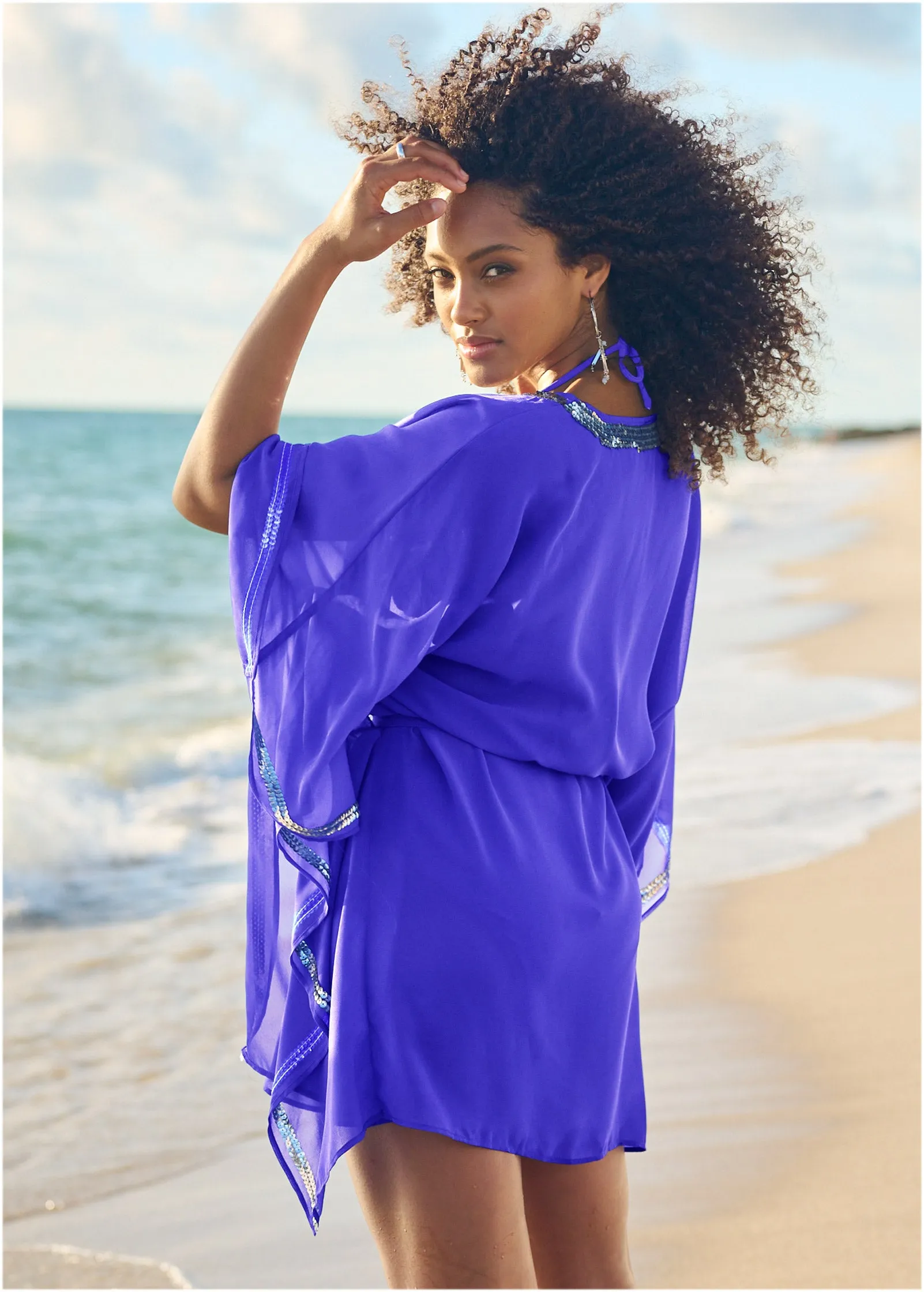 Sequin Tunic Cover-Up - Blue sold by VENUS product image thumbnail 2