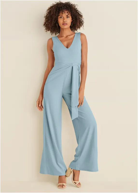 Wide Leg Jumpsuit - Light Blue made by VENUS