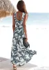 Open Back Printed Dress - Cream Multi sold by VENUS