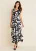 Open Back Printed Dress - Cream Multi sold by VENUS